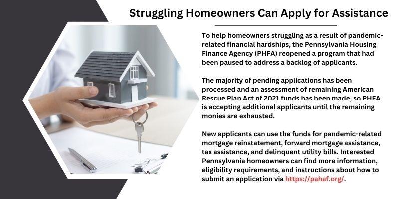 Information on PA Homeowner Assistance program.